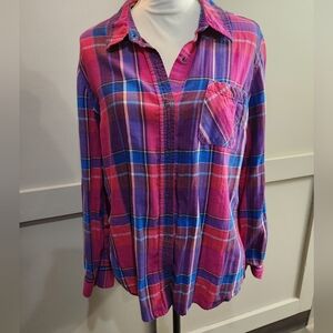 Arizona Jean's Company Multicolored Lightweight Flannel Top. Size XL.